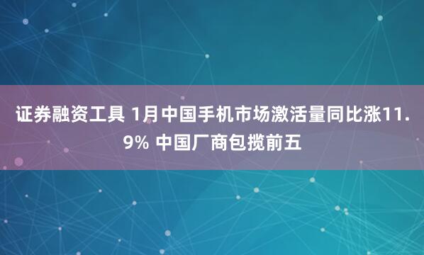 证券融资工具 1月中国手机市场激活量同比涨11.9% 中国厂商包揽前五