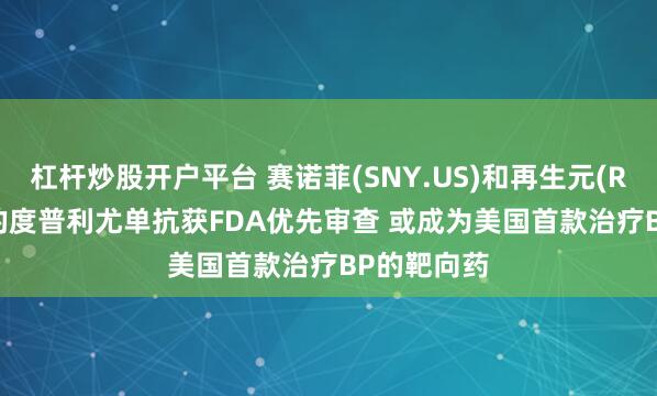 杠杆炒股开户平台 赛诺菲(SNY.US)和再生元(REGN.US)的度普利尤单抗获FDA优先审查 或成为美国首款治疗BP的靶向药